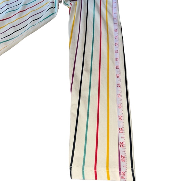 🔥4 for $75🔥Organic Cotton Turtleneck Tunic Dress Cream Rainbow Stripes Size XS - Picture 10 of 10